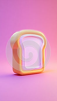 Artistic 3D Render of a Single Slice of Bread