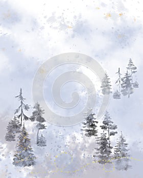 Artistic Decorative Background with Beautiful Watercolor Effects and Textures.