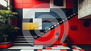 Artistic Design and Architecture: A Modern Building\'s Unique Features and Versatility for Commercial and Editorial Use w photo