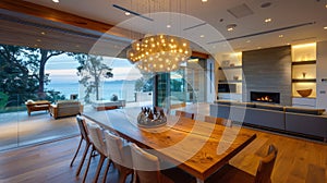 Artistic Dimmable Chandelier in Dining Area
