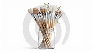 Artistic display of creative brushes in