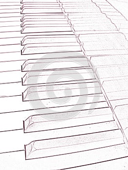 Artistic draw of a piano keyboard