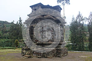 Artistic Dwarawati Temple is in Dieng, Central Java, Indonesia photo