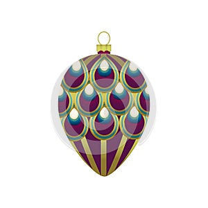 Artistic elegant christmas ball for happy holidays