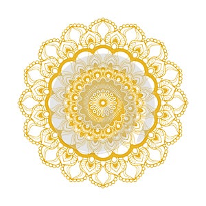 Artistic elegant and luxury gold mandala design on white