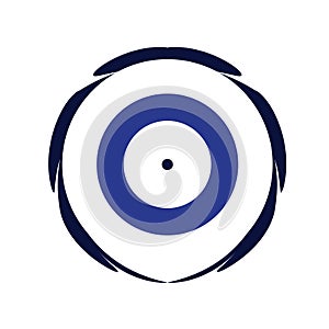 Artistic evil eye vector in blue colors vector