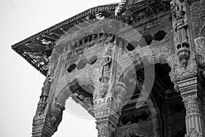 Artistic and  Fine Stone Carved Pillars and Arches of Holkar Cenotaphs at Indore