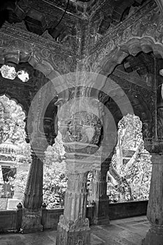 Artistic and  Fine Stone Carved Pillars and Arches of Holkar Cenotaphs at Indore