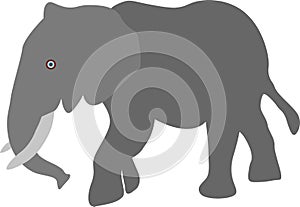 Artistic Flat Elephant Vector Illustration