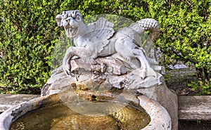 Artistic fountain in the park