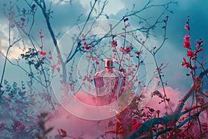 Artistic fragrance in powdery glass, sweet flowers create an innovative collection backdrop for aromatic uniqueness