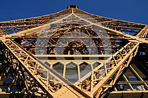 Artistic geometric design of Eiffel Tower, Paris. `Pride of Paris` with unique point of view