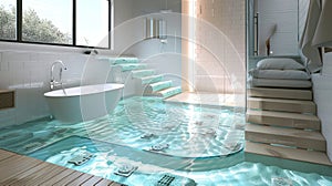 Artistic Glass Floor Scales in Stylish Bathrooms photo