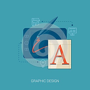 Artistic graphic design and illustration concept photo