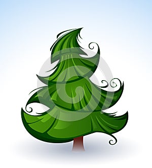 Artistic green Christmas tree