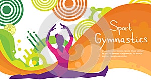 Artistic Gymnastics Athlete Twine Sport Competition Colorful Banner