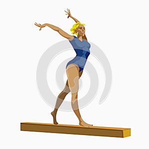 Artistic Gymnastics Balance Beam Athletes Sportswoman Games Set. Sporting Championship People Set Competition. Sport Infographic