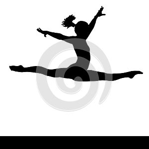 Artistic gymnastics. Gymnastics woman silhouette.