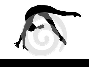 Artistic gymnastics. Gymnastics woman silhouette. PNG available
