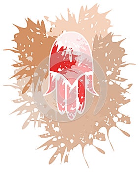 Artistic Hand of fatima made with spots isolated