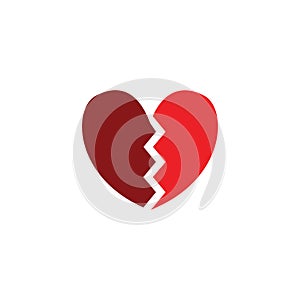 Artistic heart break icon illustrations