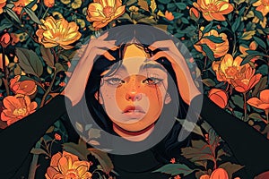 Artistic illustrations of women embracing their uniqueness and individuality