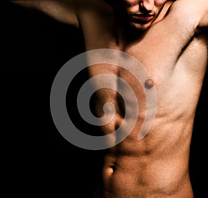 Artistic image of muscular man body