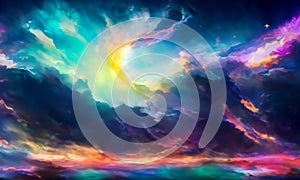 A artistic planetarium image inspired by the universe and the heavens above