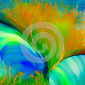 An abstract image inspired by underwater coral reef flowers photo