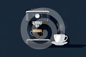 Sleek Modern Coffee Maker Illustration