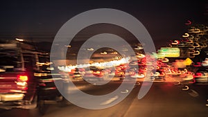 Artistic image of the traffic jam on Los angeles freeway