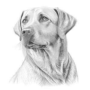 Artistic Labrador Dog Coloring Page - Detailed Canine Sketch
