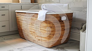 Artistic Laundry Basket for Stylish Bathrooms photo