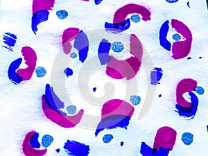 Artistic Leopard Texture. Blue and violet brush strokes