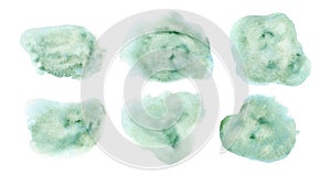 Artistic light green watercolor shape stains