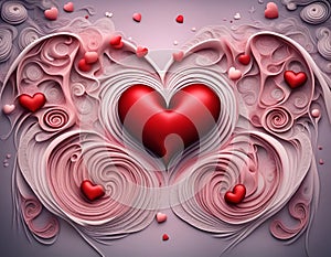 Artistic love design concept with heart, valentine\'s day background