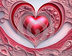Artistic love design concept with heart, valentine\'s day background