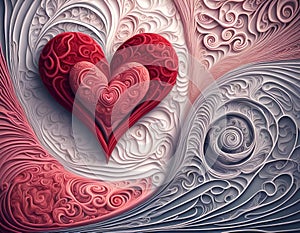 Artistic love design concept with heart, valentine\'s day background