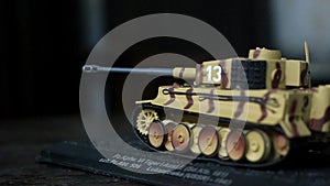 Artistic miniature of the King Tiger Tank, this German heavy tank from the World War 2 era