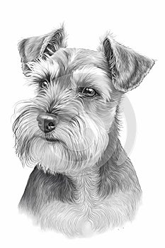 Artistic Miniature Schnauzer Dog Coloring Page - Detailed Canine Sketch