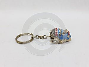 Artistic Modern Key Chain for Accessories in White Isolated Background