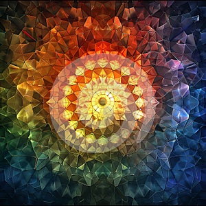 An artistic montage showcasing a spectrum of light through a kaleidoscope, creating a mosaic of simple beauty