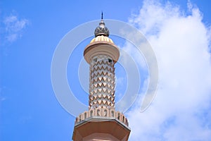 Artistic mosque minarets and dome building architecture