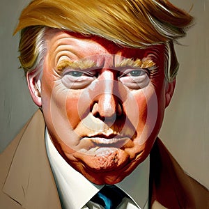 Artistic oil painting portrait of Donald Trump, High Definition 3840x3840, AI Generated