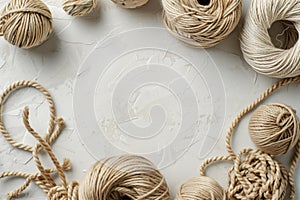 Artistic overhead shot of twine and knots