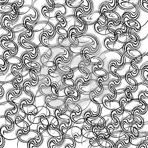 Artistic pattern with curvy distortion effect. Abstract geometric art. Black and white abstract texture