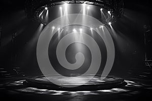 Artistic performances stage light background with spotlight illuminated the stage for contemporary dance. Empty stage with