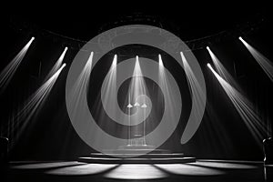 Artistic performances stage light background with spotlight illuminated the stage for contemporary dance. Empty stage with