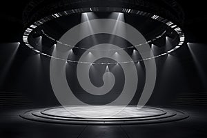 Artistic performances stage light background with spotlight illuminated the stage for contemporary dance. Empty stage with