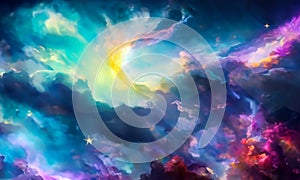 A artistic planetarium image inspired by the universe and the heavens above